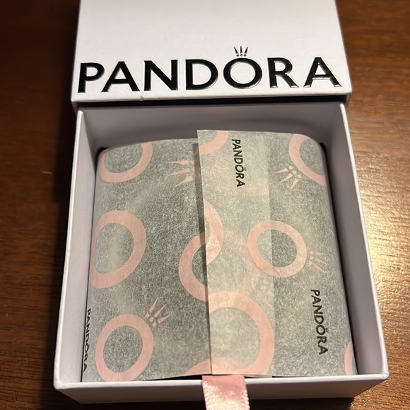 Authentic Pandora moments heart and butterfly sterling silver bangle - Picture 3 of 5